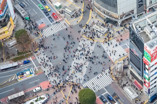 渋谷スクランブル交差点を英語で説明
